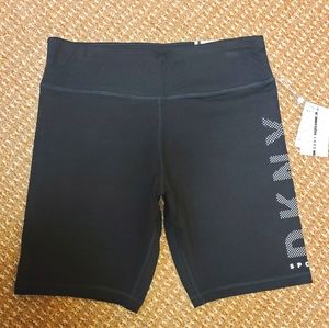DKNY High Waisted Bike Shorts Black And White